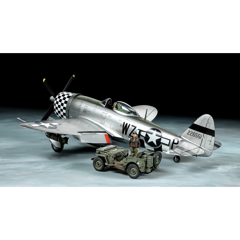 25214 - 1/48 P-47D Thunderbolt Bubbletop & 4x4 LV Vehicle Set