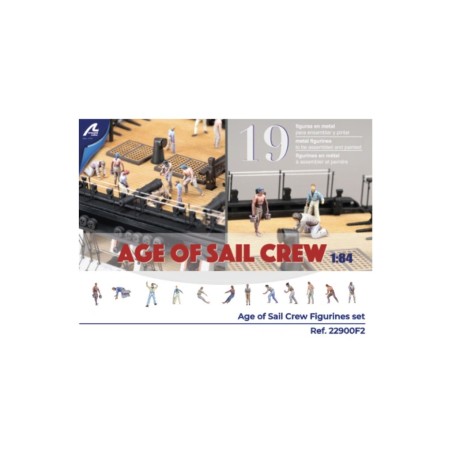 AL22900F2 - 1/84 Age Of Sail Crew - Set of 19 die cast figurines