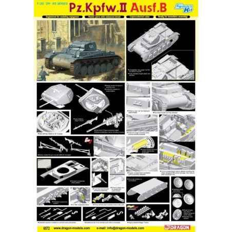 D6572 - 1/35 Pz.Kpfw.II Ausf.B w/Interior (Magic Track, Bonus figure set, metal bucket, uniform and GEN 2 w