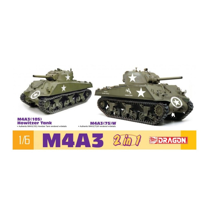 D75055 - 1/6 M4A3 105mm Howitzer Tank / M4A3(75)W (2 In 1 Option)