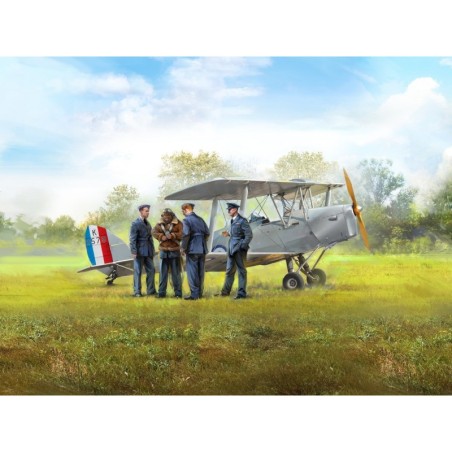 ICM32037 - DH. 82A Tiger Moth Aircraft with WWII RAF Cadets (4 Figures)