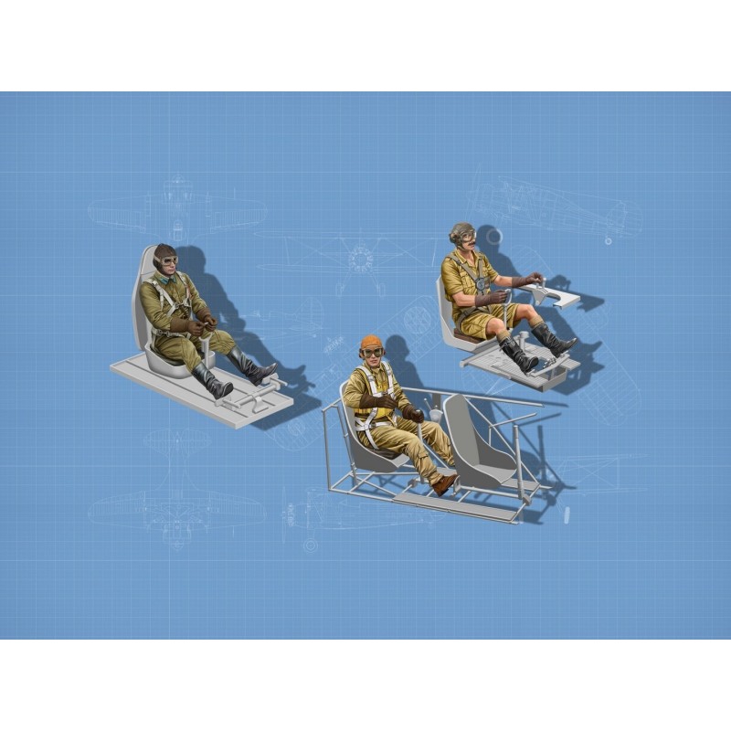 ICM32112 - WWII Allies Pilots In The Cockpit (British, American, Soviet) 3 Figures