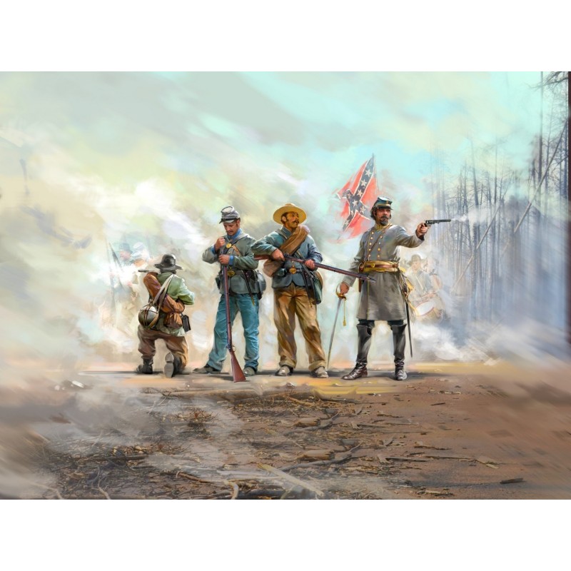 ICM35021 - American Civil War Confederate Infantry (Set 1) 4 Figures