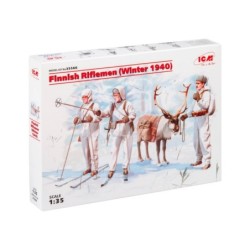 ICM35566 - Finnish Riflemen (Winter 1940) 3 Figures & Reindeer