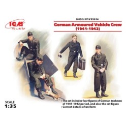 ICM35614 - German Armoured Vehicle Crew (1941-1942) 4 Figures & Cat