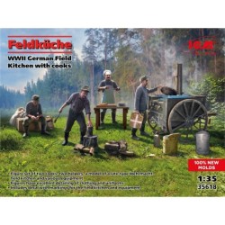 ICM35618 - Feldküche, WWII German Field Kitchen with Cooks (4 Figures & Accessories)