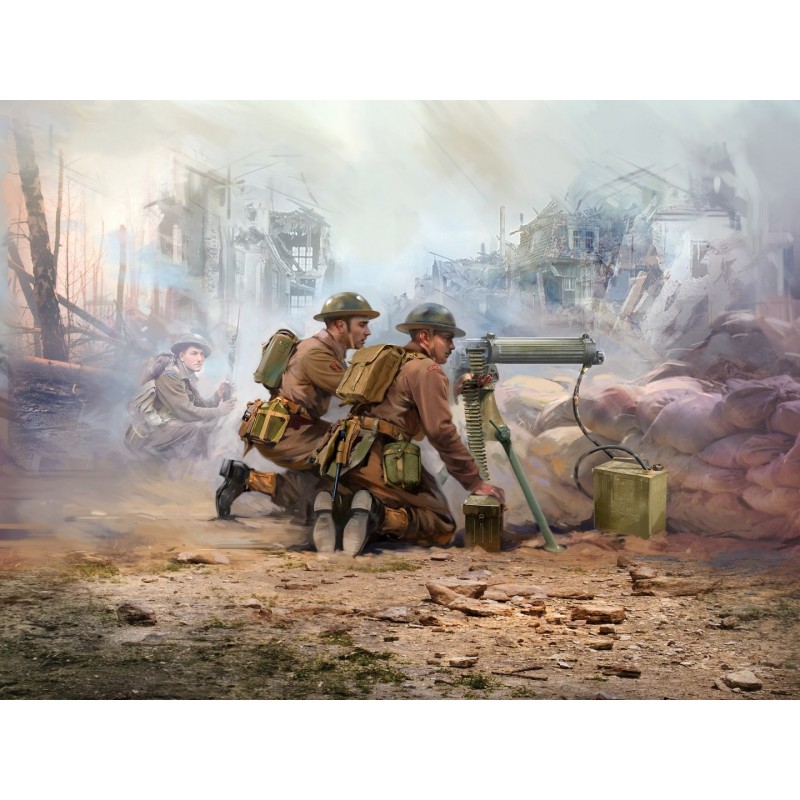 ICM35646 - WWII British Vickers MG Crew (Vickers MG & 2 Figures)