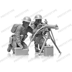 ICM35646 - WWII British Vickers MG Crew (Vickers MG & 2 Figures)