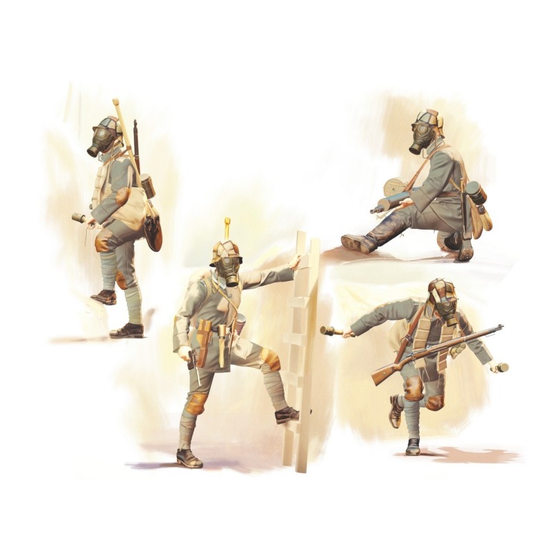 ICM35695 - German Infantry In Gas Masks (1918) 4 Figures
