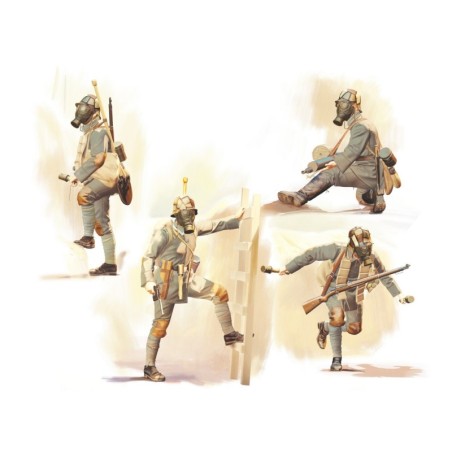 ICM35695 - German Infantry In Gas Masks (1918) 4 Figures