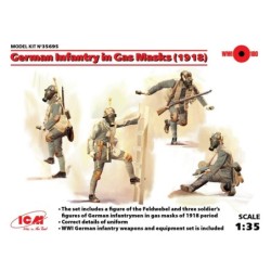 ICM35695 - German Infantry In Gas Masks (1918) 4 Figures