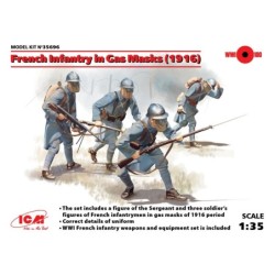ICM35696 - French Infantry In Gas Masks (1918) 4 Figures