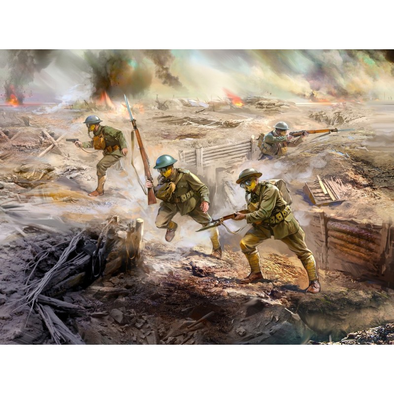 ICM35704 - US Infantry In Gas Masks (1918) 4 Figures