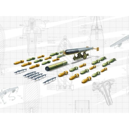 ICM48407 - WWII British Aircraft Armament (Bombs & Torpedoes)