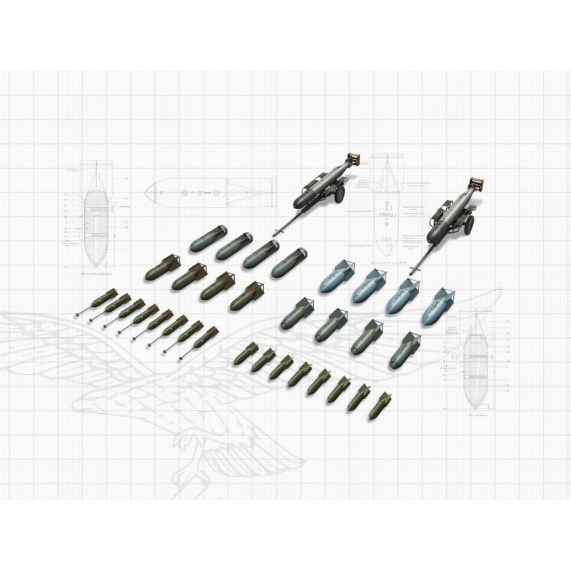 ICM48408 - WWII German Aircraft Armament (Bombs & Torpedoes)