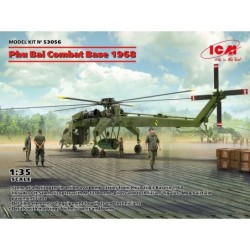 ICM53056 - Phu Bai Combat Base, 1968 with CH-54A Helicopter, Figures & M8A1 Airfield Pavement Slabs
