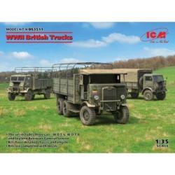 ICMDS3511 - WWII British Trucks, Model W.O.T. 6, Model W.O.T. 8, Leyland Retriever General Service (Set of 3)