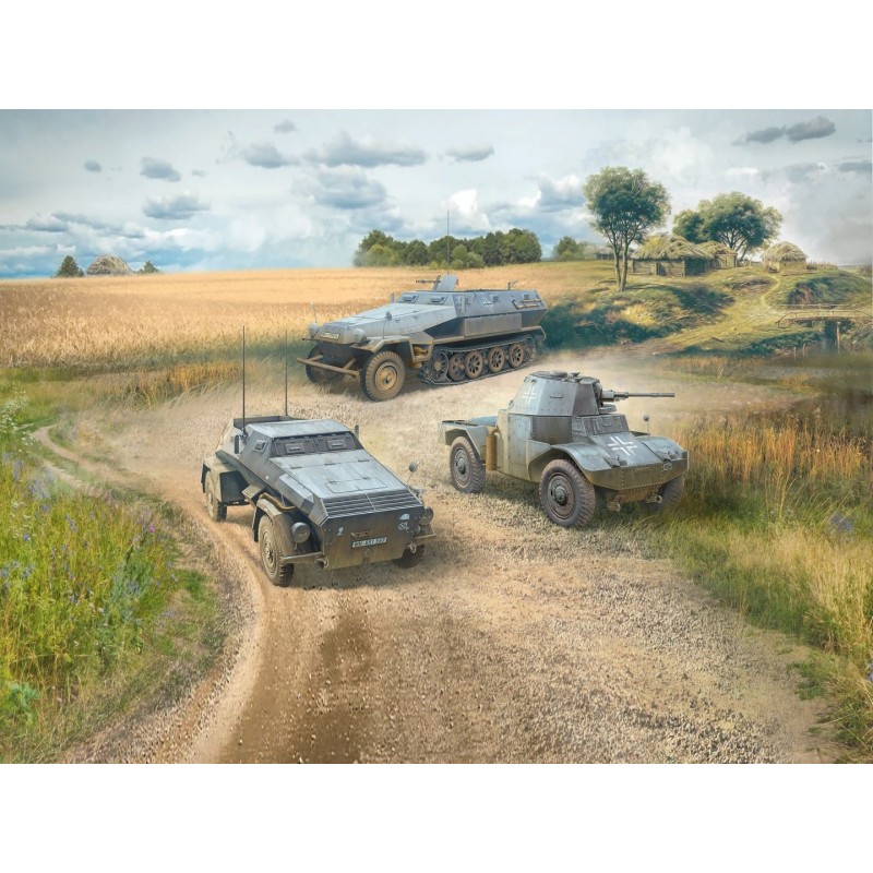 ICMDS3525 - Wehrmacht Armoured Vehicles (Sd.Kfz.251/1 Ausf.A, Panzerspähwagen P 204 (f), Sd.Kfz. 247 Ausf.B)
