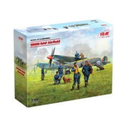 ICMDS4802 - WWII RAF Airfield Set, Spitfire Mk.IX & Spitfire Mk.VII, RAF Pilots & Ground Personnel (7 Figures)