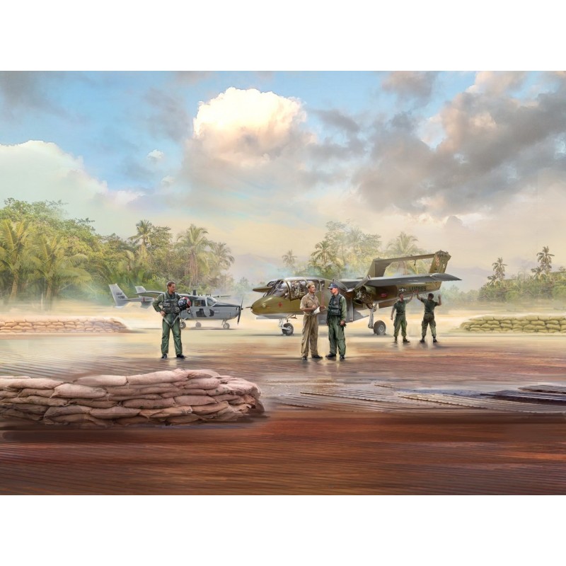 ICMDS4803 - Vietnam USAF Airfield Set (0-2A, OV-10A Aircraft & 5 Figures)