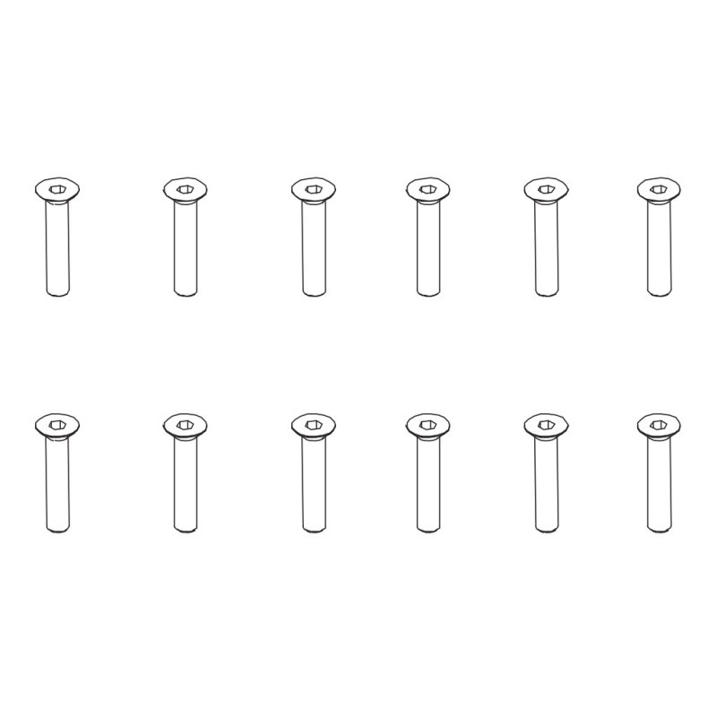 PD502-031 - Flat Head Hex ScrewHM3*16 12PCS