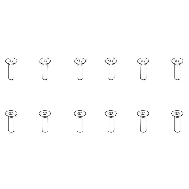 PD602-099 - Flat Head Hex ScrewHM4*12 12PCS