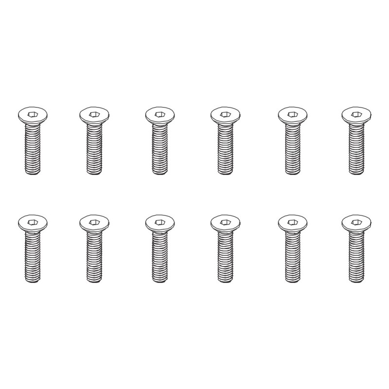 PD810-097 - Flat Head Hex Screw HM4*18 12pcs