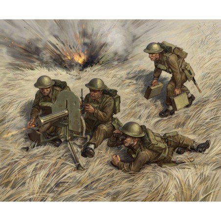 Z6167 - 1/72 British Machine Gun With Crew