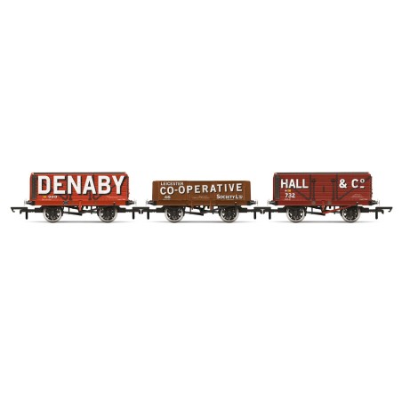 R60104 - Triple Wagon Pack, Denaby Colliery, Leicester Co-Op & Hall & Co - Era 3