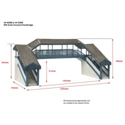 44-020B - Covered Metal Footbridge Blue and Cream