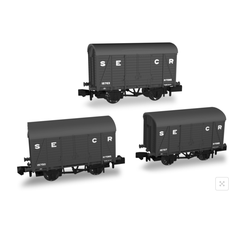 SECR Wagons Pack 4 – SECR Livery 10t Covered Vans (Dia.1426)