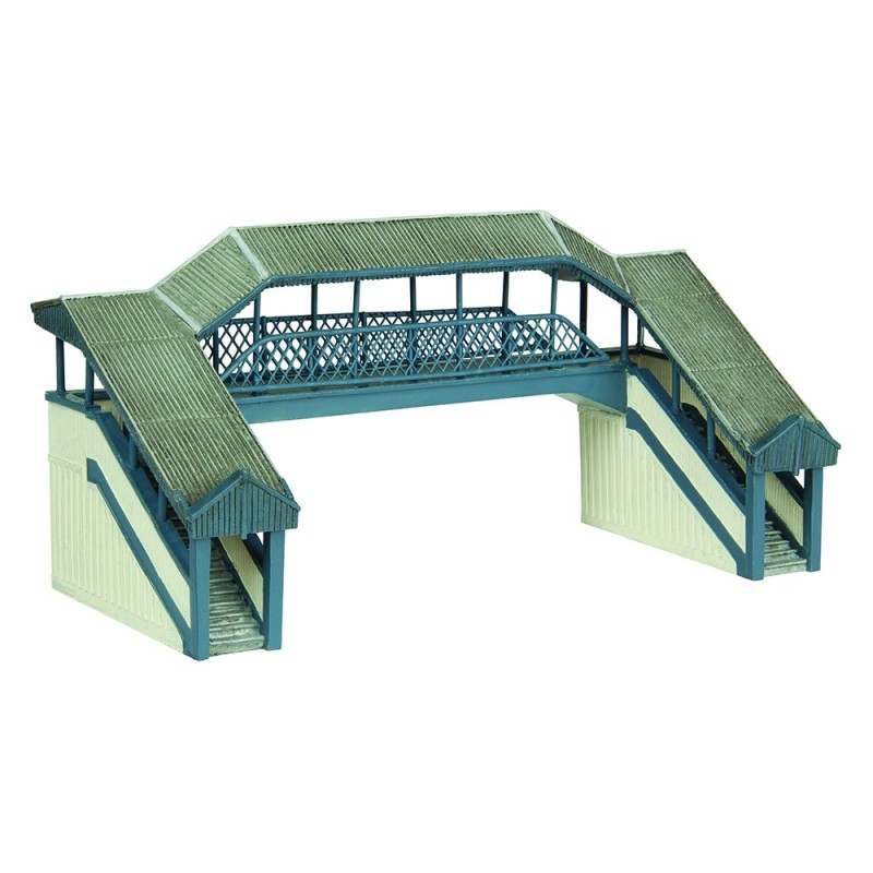 42-020B - Covered Metal Footbridge Blue & Cream