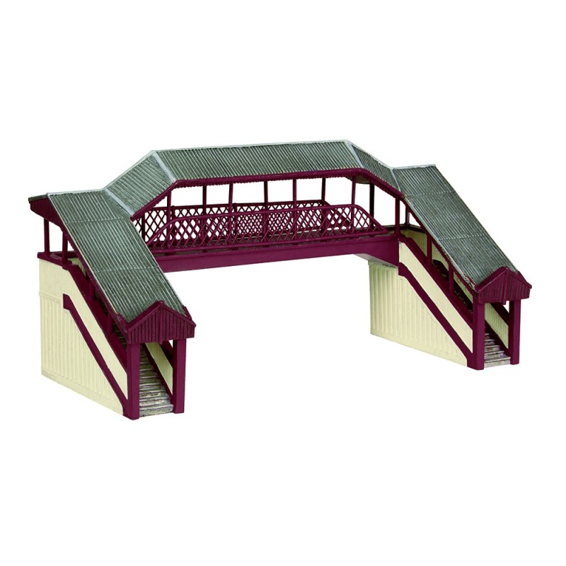 42-020R - Covered Metal Footbridge Red & Cream