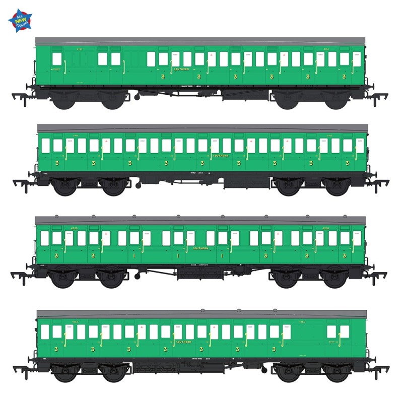 E86022 - LBSCR 54ft 'Isle of Wight' 4-Coach Pack SR Malachite Green