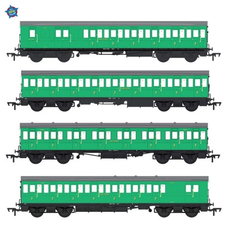 E86022 - LBSCR 54ft 'Isle of Wight' 4-Coach Pack SR Malachite Green