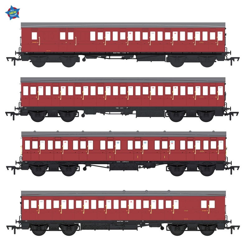 E86023 - LBSCR 54ft 'Isle of Wight' 4-Coach Pack BR Crimson