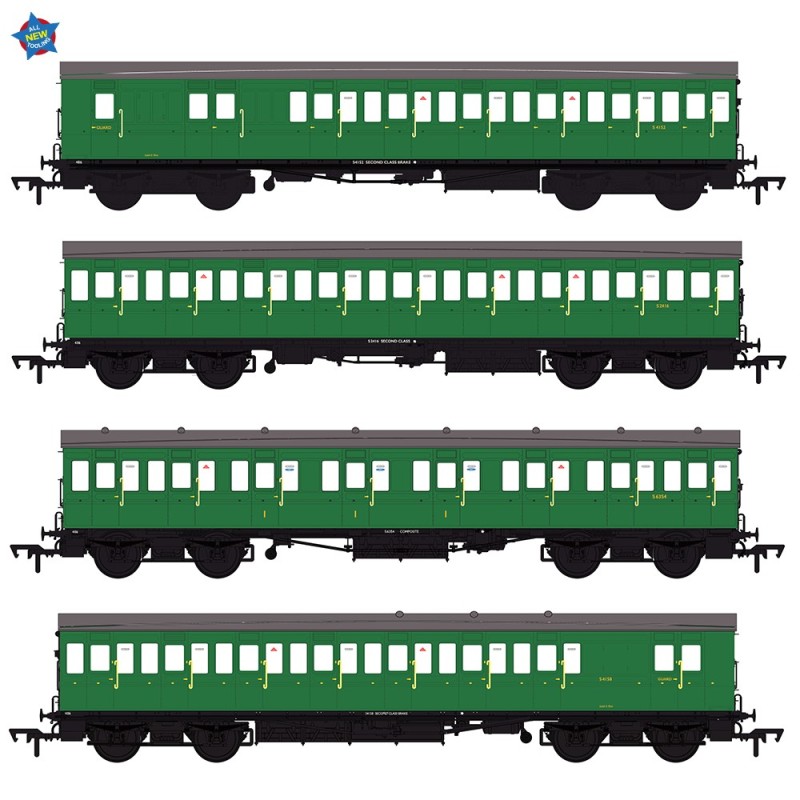 E86024 - LBSCR 54ft 'Isle of Wight' 4-Coach Pack BR (SR) Green