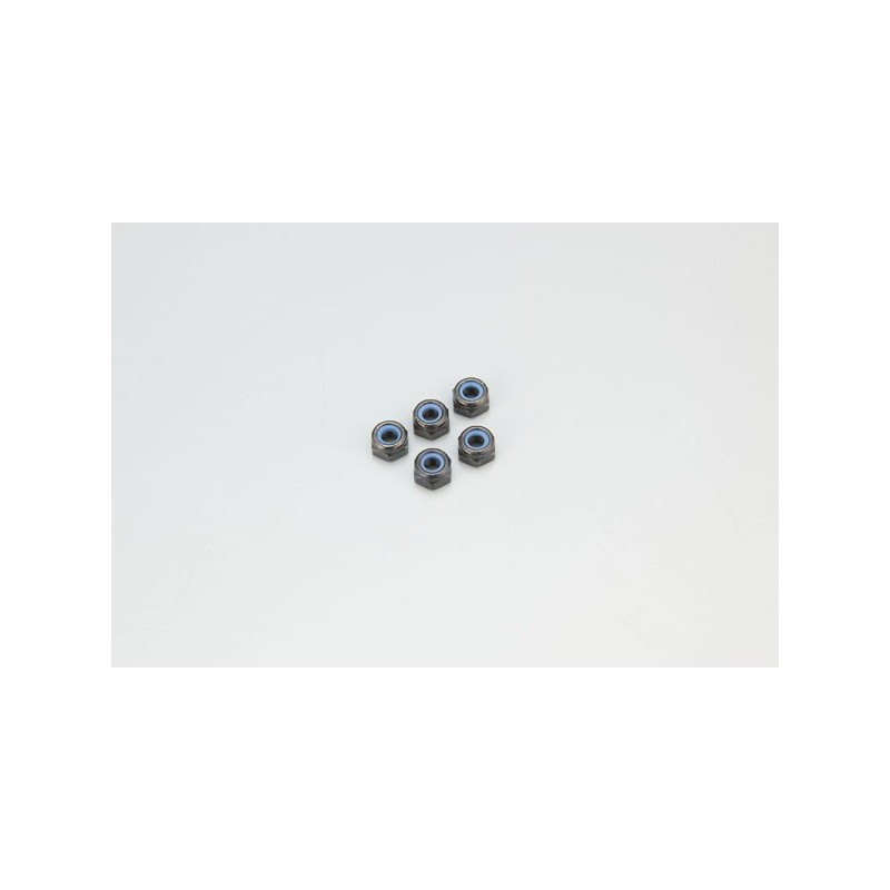 K.1-N3033N - Nylon Lock Nuts M3x3.3mm (5) Kyosho