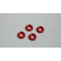 AMR-026R - M3 Flat Head Washer (4) Red