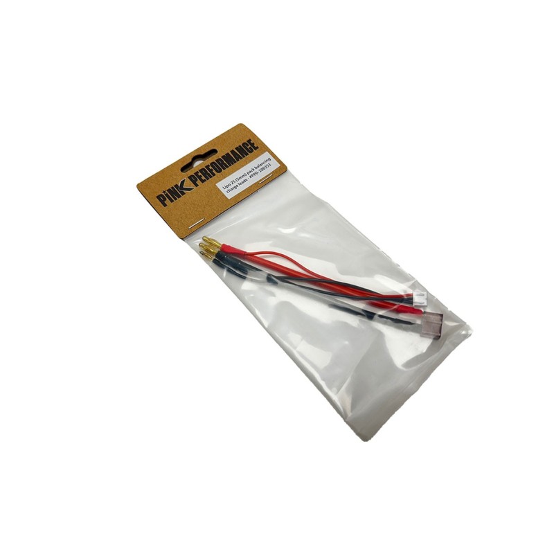 PP0-1003S1 - Lipo 2S (4mm) pack balancing charge leads Pink Performance