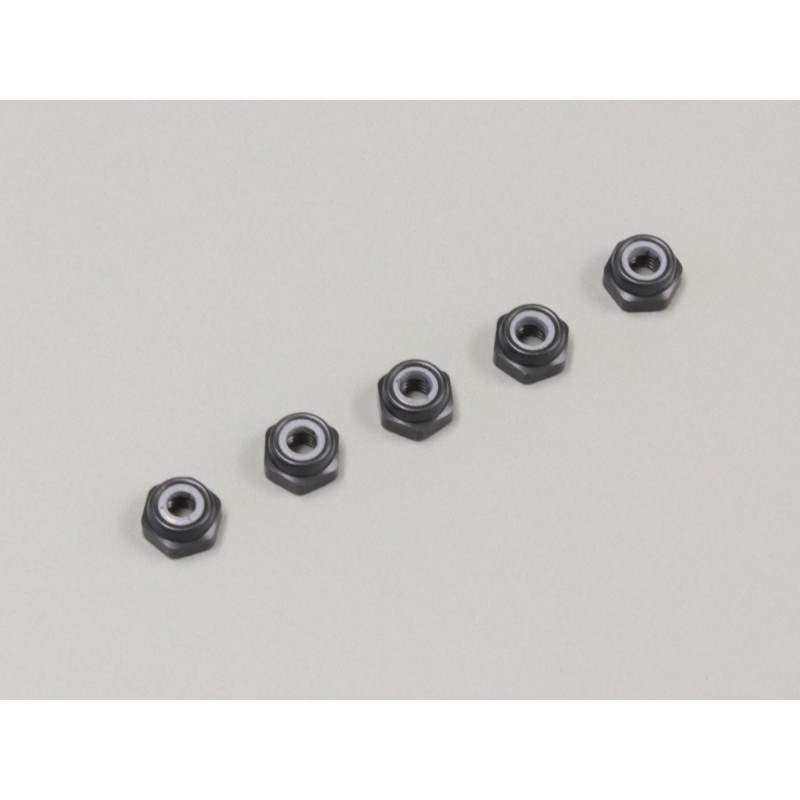 K.1-N2630NA-GM - Alu Nylon Lock Nuts Gunmetal M2.6x3.0mm (5) Kyosho