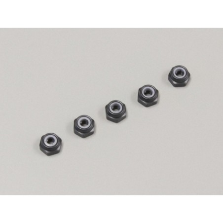 K.1-N2630NA-GM - Alu Nylon Lock Nuts Gunmetal M2.6x3.0mm (5) Kyosho