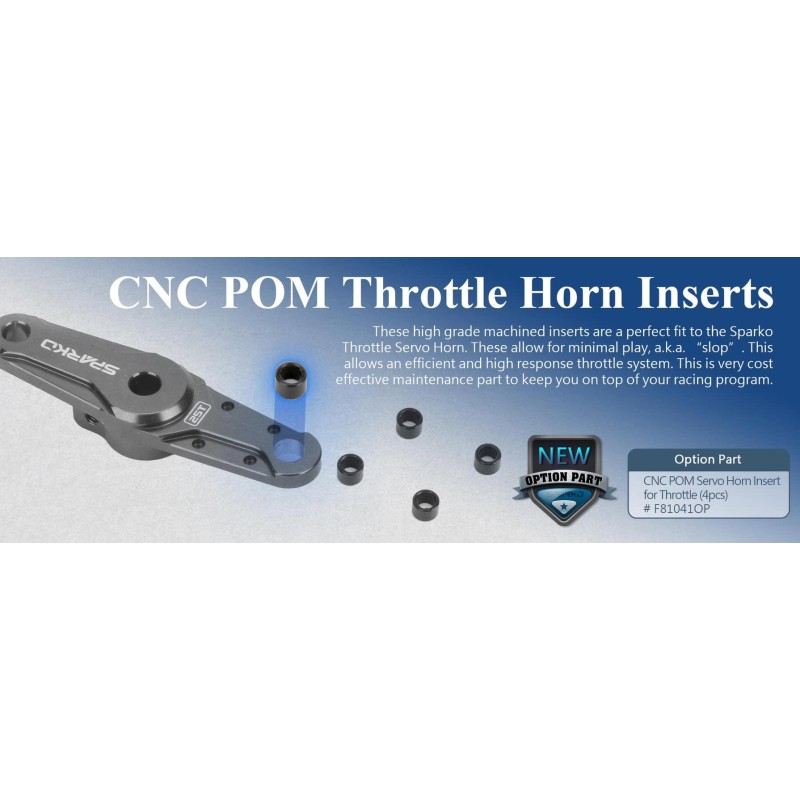 SPKF81041OP - Sparko F8 CNC POM Servo Horn Insert for Throttle (4pcs)