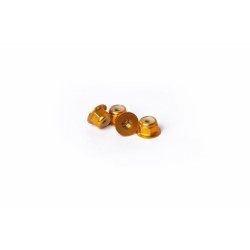 KOS04309 - Flanged Nylon Lock Nuts M4 Gold Koswork (4) Optima Series