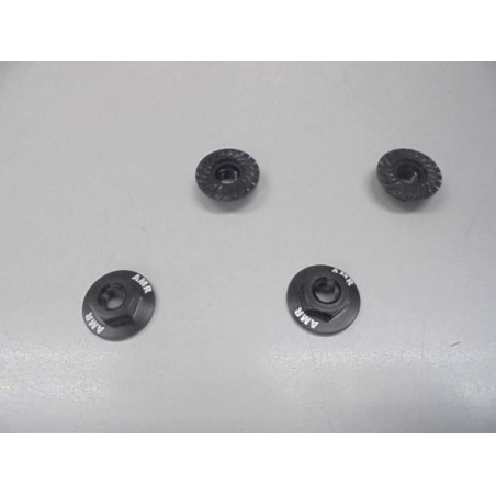 AMR-025BK - Serrated Large Diameter 1:10 Aluminium Wheel Nuts (4) Black