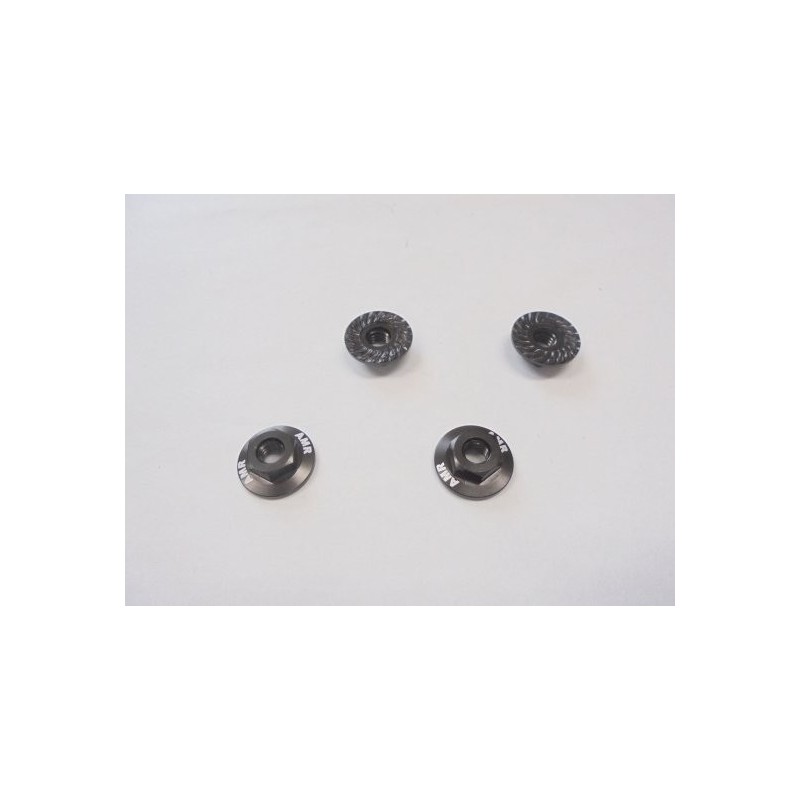 AMR-025GM - Serrated Large Diameter 1:10 Aluminium Wheel Nuts (4) Gun Metal