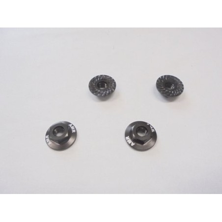 AMR-025GM - Serrated Large Diameter 1:10 Aluminium Wheel Nuts (4) Gun Metal