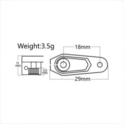 HD-AP1811 - Power HD Aluminum Servo Horn 18mm height 11mm 25th