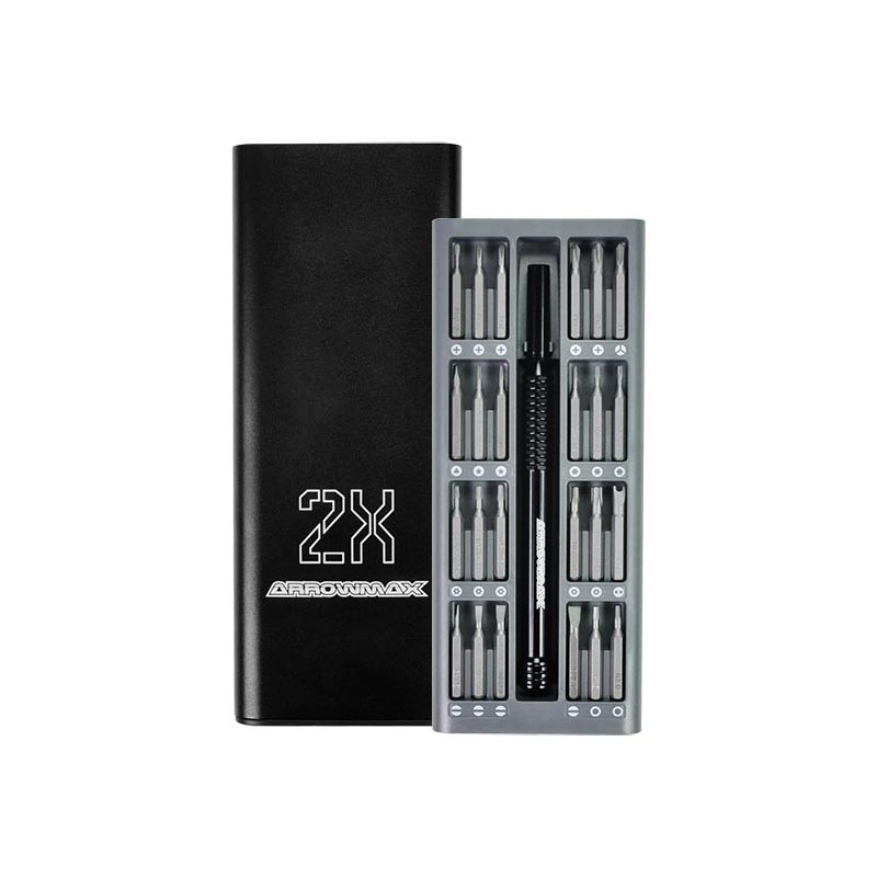 AM199900 - AM Premium Precision Screwdriver Set With Alu Case (24 in 1) Black