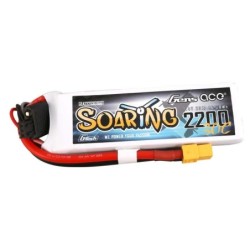 GE1-2200-2X6GT - GensAce Soaring LiPo 2S 7.4V-2200-30C(XT60) 104x34.5x14.5mm 122g GT